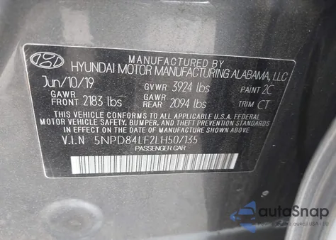 2020 Hyundai Elantra Sel/Value/Limited from USA, damaged, VIN 5NPD84LF2LH507135